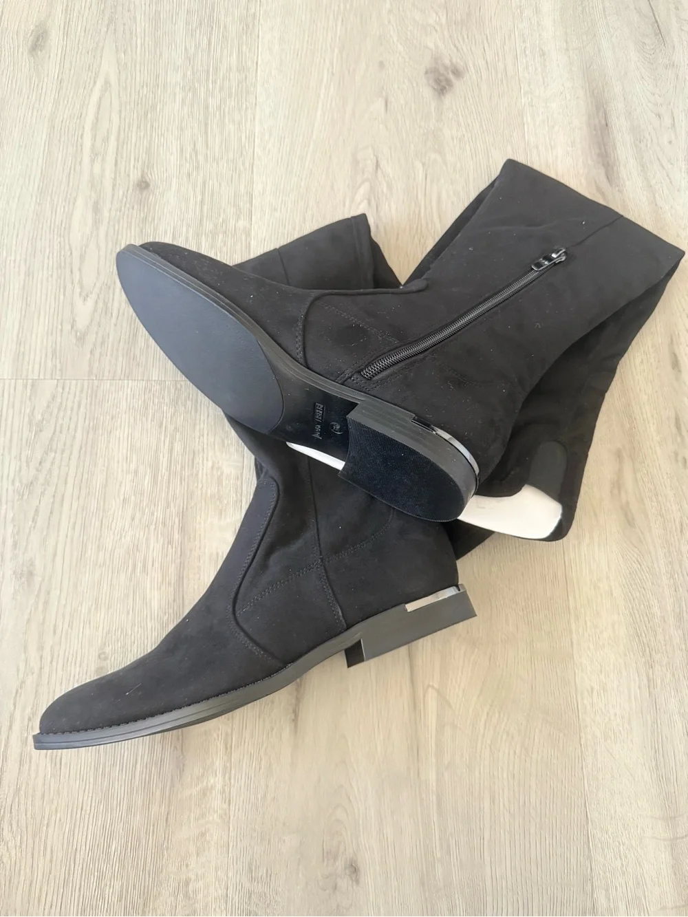 Marc Fisher Black Over-the-Knee Zip Suede Boots